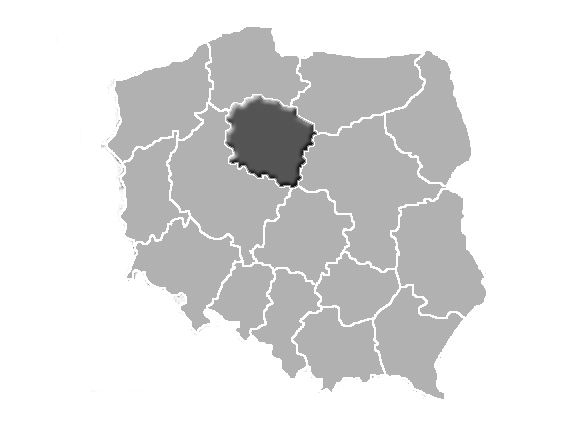 Mapa Polski- Zaznaczone województwo Kujawsko Pomorskie